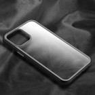 Apple iPhone 13 Mini „X-Level“ Colorful silikoninis skaidrus permatomas dėklas su pilku rėmeliu
