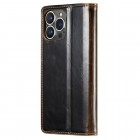 Apple iPhone 13 Pro Max „CaseMe“ Leather solidus atverčiamas rudas odinis dėklas - knygutė