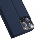 „Dux Ducis“ Skin serijos Apple iPhone 13 Pro Max mėlynas odinis atverčiamas dėklas