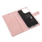 Mercury Blue Moon atverčiamas Apple iPhone 13 Pro Max šviesiai rožinis odinis dėklas - piniginė