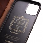 Apple iPhone 13 „QIALINO“ atverčiamas rudas odinis dėklas - knygutė