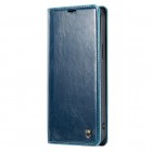 Apple iPhone 14 „CaseMe“ Leather solidus atverčiamas mėlynas odinis dėklas - knygutė