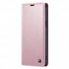Apple iPhone 14 „CaseMe“ Leather solidus atverčiamas rožinis odinis dėklas - knygutė