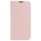 „Dux Ducis“ Skin serijos Apple iPhone 14 rožinis odinis atverčiamas dėklas