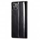 Apple iPhone 14 Plus „CaseMe“ Leather solidus atverčiamas juodas odinis dėklas - knygutė