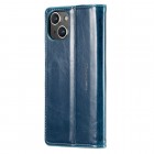 Apple iPhone 14 Plus „CaseMe“ Leather solidus atverčiamas mėlynas odinis dėklas - knygutė