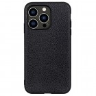 „Deluxe Leather“ Apple iPhone 14 Pro juodas odinis dėklas
