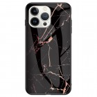 Apple iPhone 14 Pro Max „Marble“ kieto silikono TPU juodas / auksinis dėklas - nugarėlė