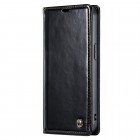 Apple iPhone 15 „CaseMe“ Leather solidus atverčiamas juodas odinis dėklas - knygutė