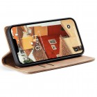 Apple iPhone 15 CaseMe Retro solidus atverčiamas šviesiai rudas odinis dėklas - knygutė