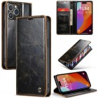 Apple iPhone 16 Pro CaseMe Leather solidus atverčiamas rudas odinis dėklas - knygutė