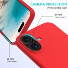 Apple iPhone 16 Shell kieto silikono (TPU) dėklas raudonas - nugarėlė