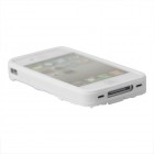Baltas, raštuotas, stipraus silikono Apple iPhone 4 / 4S dėklas