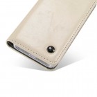 Apple iPhone SE (5, 5s) „CaseMe“ solidus atverčiamas baltas odinis dėklas - knygutė