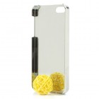 Geltonas, vasariškas plastikinis Apple iPhone SE (5, 5s) dėklas išmargintas gėlėmis