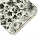 Juodas, vasariškas plastikinis Apple iPhone SE (5, 5s) dėklas išmargintas gėlėmis