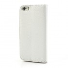 „Lychee“ atverčiamas dirbtinės odos baltas Apple iPhone SE (5, 5s) dėklas (dėkliukas)
