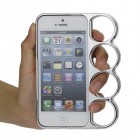 Sidabrinis, plastikinis Apple iPhone SE (5, 5s) dėklas (rėmelis ) - kastetas