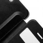 Atverčiamas juodas „S-View“ stiliaus Apple iPhone SE (5, 5s) dėklas