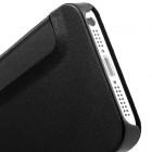 Atverčiamas juodas „S-View“ stiliaus Apple iPhone SE (5, 5s) dėklas