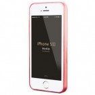 Apple iPhone SE (5, 5s) Leiers skaidrus rožinis kieto silikono TPU ploniausias pasaulyje dėklas