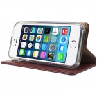Mercury Blue Moon atverčiamas Apple iPhone SE (5, 5s) bordo odinis dėklas - piniginė