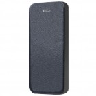 Apple iPhone SE (5, 5s) „Shiny“ atverčiamas juodas odinis dėklas - knygutė