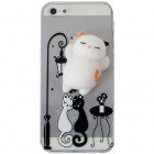 Apple iPhone 5, 5s ir SE „Squezy“ Cat kieto silikono TPU skaidrus dėklas - nugarėlė