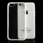 Skaidrus/baltas su kieto silikono rėmu plastikinis Apple iPhone 5C dėklas