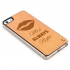 Apple iPhone SE (5, 5s) „Crafted Cover“ Mrs Always Right natūralaus medžio dėklas (šviesus medis, alksnis)