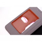 Apple iPhone SE (5, 5s) solidus atverčiamas rudas odinis dėklas - knygutė