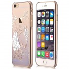 Apple iPhone 6 (6s) Devia Crystal Charm Swarovski plastikinis skaidrus permatomas auksinis (violetinis) dėklas su kristalais