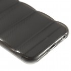 Apple iPhone 6 (6s) reljefinis kieto silikono (TPU) skaidrus (permatomas) pilkas dėklas
