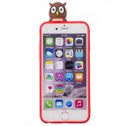 Apple iPhone 6 (6s) „Squezy“ Owl kieto silikono TPU raudonas dėklas - nugarėlė