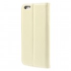 Apple iPhone 6 Plus solidus atverčiamas smėlio (dramblio kaulo) spalvos odinis dėklas - knygutė