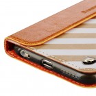 Apple iPhone 6 Plus / 6s Plus „Baseus“ Collocation solidus atverčiamas odinis raštuotas dėklas - knygutė (piniginė) - baltas, auksinis