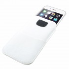 Apple iPhone 6 Plus universali balta odinė įmautė su vieta kortelėms susidėti ir segama prie diržo (XL+ dydis)