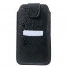Apple iPhone 6 Plus universali juoda odinė įmautė su vieta kortelėms susidėti ir segama prie diržo (XL+ dydis)