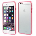 Apple iPhone 6 Plus (6s Plus) skaidrus permatomas rėmelis (kraštų apvadas, bamperis) - rožinis