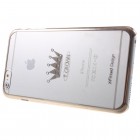 Apple iPhone 6s Plus X-Fitted Crystal Crown Swarovski plastikinis skaidrus permatomas auksinis dėklas su kristalais