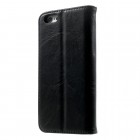 Apple iPhone 6 (6s) solidus atverčiamas juodas odinis dėklas - knygutė