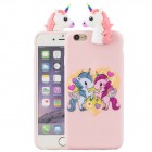 Apple iPhone 6 (6s) „Squezy“ Two Unicorns kieto silikono TPU rožinis dėklas - nugarėlė