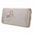 Apple iPhone 6 (6s) X-Fitted Crystal Icon Pro Telesthesia Swarovski plastikinis skaidrus permatomas auksinis dėklas su kristalais