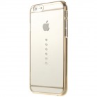 Apple iPhone 6 (6s) X-Fitted Crystal Icon Pro Waterdrop Swarovski plastikinis skaidrus permatomas auksinis dėklas su kristalais
