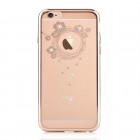 Apple iPhone 6 (6s) Devia Crystal Garland Swarovski plastikinis skaidrus permatomas auksinis dėklas su kristalais