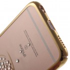 Apple iPhone 6 (6s) „Kavaro“ Swan plastikinis skaidrus permatomas auksinis dėklas su kristalais