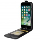 Apple iPhone 7 (iPhone 8) klasikinis atverčiamas juodas odinis dėklas - piniginė