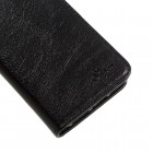 Apple iPhone 7 (iPhone 8) atverčiamas juodas odinis dėklas, knygutė - piniginė