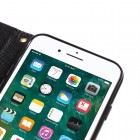 Apple iPhone 7 (iPhone 8) atverčiamas juodas odinis dėklas, knygutė - piniginė