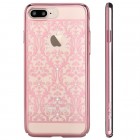 Apple iPhone 7 Plus (iPhone 8 Plus) Devia Crystal Baroque Swarovski plastikinis skaidrus permatomas rožinis dėklas su kristalais